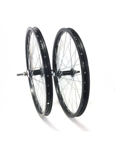 Paire de roues aluminium 10 mm noire/silver