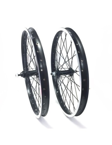 Paire de roues double parois 10 mm noire