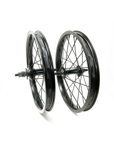 Paire de roues 16 pouces aluminium 10 mm noire