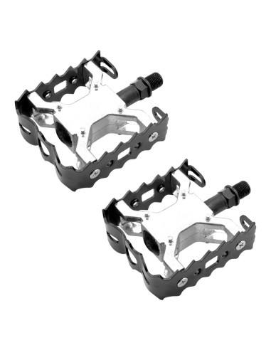 Pédales Bear Trap  aluminium noir/silver 1/2
