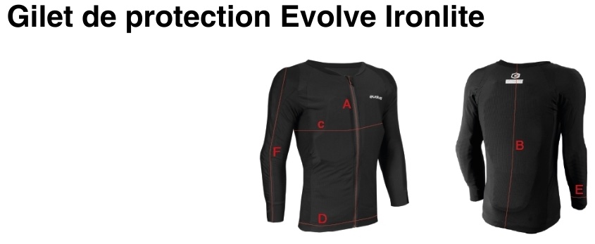 taille gilet evolve ironlite